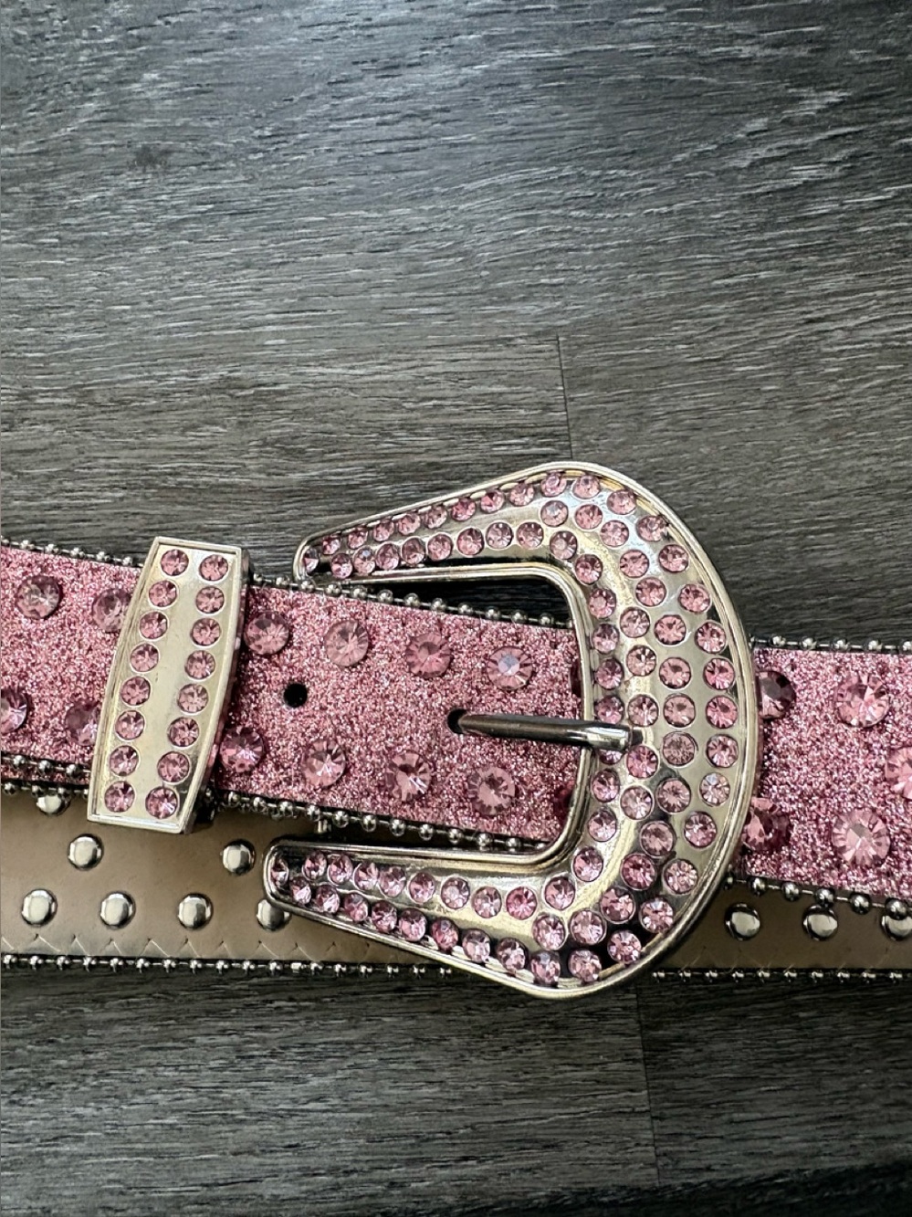 Pink Rhinestone Studded Belt - Women's Accessory